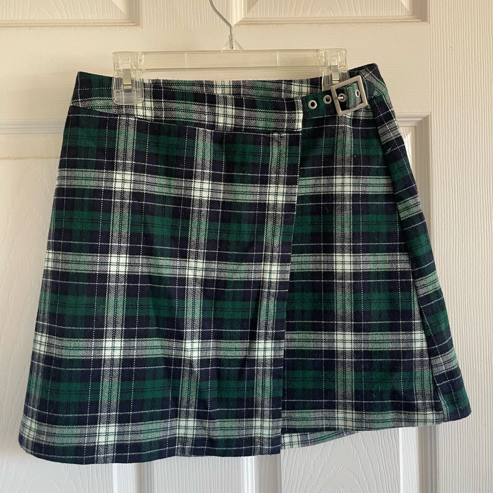 PacSun Green and Black Plaid Mini Skirt